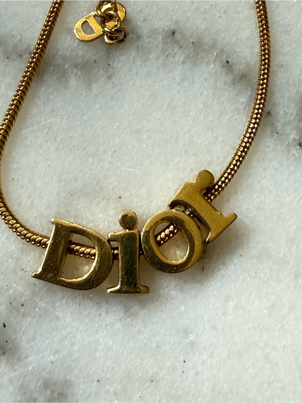 Dior Gold-tone Logo Necklace and Bracelet Set - Picture 11 of 15
